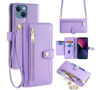 ERDARARIPRO Étui pour Xiaomi Poco M7 4G, avec dragonne, étui de protection à rabat, avec fermeture éclair magnétique, 6 emplacements pour cartes + 1 compartiment pour l'argent liquide, en cuir