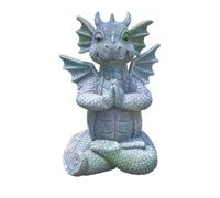 ERdbar Décoration de Statue de Dragon de Jardin, Petit Ornement de Dragon de méditation, Artisanat en résine, Dragon méditant Mignon, décoration de Patio extérieur, Sculptures d'extérieur (Color : D)