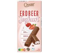Erdbeer Joghurt Chocolat - Chocolat au lait fourré au yaourt et aux morceaux de fraises pour une douceur fruitée - Compatible avec Choceur - 200g