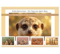 Erdmännchen - Ein Tag vor dem Bau (Tischkalender 2027 DIN A5 quer), CALVENDO Monatskalender: Familienleben in der afrikanischen Savanne
