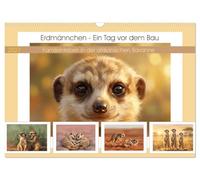 Erdmännchen - Ein Tag vor dem Bau (Wandkalender 2027 DIN A3 quer), CALVENDO Monatskalender: Familienleben in der afrikanischen Savanne