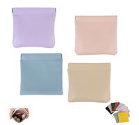 Erebloom Pouchic - Personalized Snap Closure Leather Organizer Pouch, Small Travel Kit StoragePouch, Portable Self Closing Makeup Bag (4pcs-A)