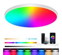 Eregou dimmable LED plafonnier, 24W 2400lm intelligent RGB LED plafonnier alexa, Salon lumière ip44 chambre à coucher lumière, compatible avec Alexa app Google assistant, 2700k - 6500k