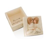 Eremaoy Boît à Souvenir d'amitié, Cadeau Meilleure Amie pour les Femmes, Statue Peinte à la Main des Sœurs Boite a Bijoux en Résine, Cadeau Amitié de Anniversaire, Noël, Graduation