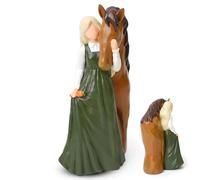 Eremaoy Figurine de Cheval pour Femme, Cadeau Cheval Commémoratif pour Fille, Peint à la mainDécoration de Cheval sculptée pour Anniversaire, Thanksgiving, Noël