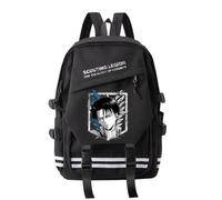 Eren Jaeger/Erwin Smith Sac à dos 29 x 13 x 45 cm Sac à dos d'école de dessin animé Grande capacité Sac à bandoulière pour adolescents, Noir 02, 29*13*45cm