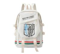 Eren Jaeger/Erwin Smith Sac à dos 29 x 13 x 45 cm Sac à dos d'école de dessin animé Grande capacité Sac à bandoulière pour adolescents, Blanc 01, 29*13*45cm