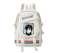 Eren Jaeger/Erwin Smith Sac à dos 29 x 13 x 45 cm Sac à dos d'école de dessin animé Grande capacité Sac à bandoulière pour adolescents, Blanc 03., 29*13*45cm