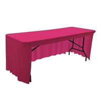 ERERE Jupe de Table élastique, 1 pièce, en Tissu Extensible, for décoration de Banquet, de Mariage ou d'exposition(Rose Red,152x76cm/60x30in)