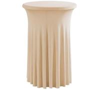 ERERE Jupe de Table élégante avec drapé ondulé, Jupe de Bureau Ronde Extensible for Tables Hautes, décoration de Mariage et de fête(Champagne,80x110cm)