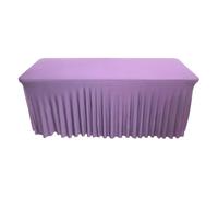 ERERE Jupes de Bureau infroissables, nappes élastiques for Tables rectangulaires, parfaites for Les célébrations de Mariage et la décoration de fête(Light Purple,244 * 76cm/96 * 30in)