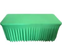 ERERE Jupes de Bureau infroissables, nappes élastiques for Tables rectangulaires, parfaites for Les célébrations de Mariage et la décoration de fête(Green,183 * 76cm/72 * 30in)