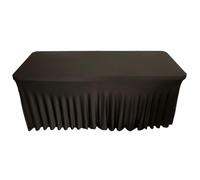 ERERE Jupes de Bureau infroissables, nappes élastiques for Tables rectangulaires, parfaites for Les célébrations de Mariage et la décoration de fête(Black,244 * 76cm/96 * 30in)