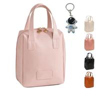 Eretinputc Makeup Bag, 2024 New Premium Makeup Bag for Women, Multi-Compartment Large Capacity Travel Cosmetic Bag, Portable PU Leather Waterproof Toiletry Bag with Zipper (Pink)