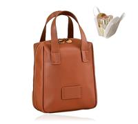 Eretinputc Makeup Bag, 2024 New Premium Makeup Bag, Multi Compartment Waterproof Travel Makeup Bag, Fashion PU Leather Makeup Bag (Brown)
