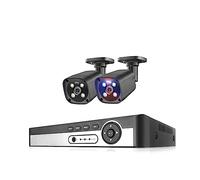 ERETYRET 8CH 4K 5MP POE Sécurité AI Système De Caméra Détection De Visage 8MP CCTV Vidéo Surveillance Kit De Protection Couleur Nuit Vision NVRP2P Facile à Installer(None,8CH NVR 2PCS CAM 8MP)