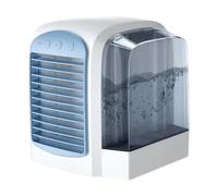 ERETYRET Mini Climatiseur Portable, Ventilateur De Refroidissement À Eau, Humidificateur, Purificateur D'air Bureau, Avec Veilleuse For Le Et La Maison RafraîChissez Vous Rapidement(Blue)