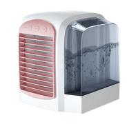 ERETYRET Mini Climatiseur Portable, Ventilateur De Refroidissement À Eau, Humidificateur, Purificateur D'air Bureau, Avec Veilleuse For Le Et La Maison RafraîChissez Vous Rapidement(Pink)