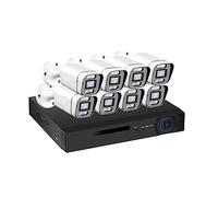 ERETYRET Système De Caméra IP De Sécurité 8CH 4K Kit POE NVR CCTV Audio AI Face Detect Outdoor Full Color Night Vision Video Surveillance Set Facile à Installer(2T,8CH NVR and 8 Camera)