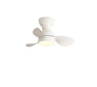 ERETYRET Ventilateurs de plafond à moteur courant continu plancher bas noir blanc moderne avec ventilateur simple télécommande sans domestique léger Refroidissement Silencieux(Model 7)