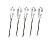 Erewa Lot de 5 mini fouets métalliques en acier inoxydable de 17,8 cm pour la cuisine