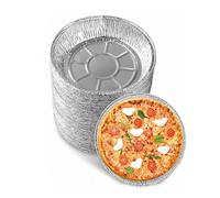 ERFGT Plateaux de Papier D'aluminium, 30 Pièces Bols en Aluminium, Barquette Aluminium Ronde, pour Barbecue, Cuisson, Cuisine, 8 Pouces