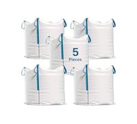 Erfu Big Bag Sac de Transport 90 x 90 x 90 cm - Capacité 1000 kg | Sac en Polypropylène Tissé avec 4 Poignées de Levage | pour Gravats | Bois, Sable, Déchets de Jardin (5)