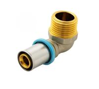 ERFU Coude Mâle 90° à Sertir Multicouche - Certifié DVGW, Multi-Profils U/H/TH - Raccord en Laiton Fileté Fiable (20 mm x 1/2M)