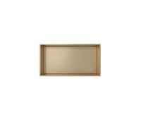 Erfu Salle de bain encastrée - Niche murale moderne en acier inoxydable | Étagère encastrable pour douche et salle de bain (doré brossé, 300 x 600 x 100 mm)