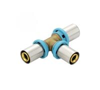 ERFU Té Femelle à Sertir Multicouche - Raccord en T, Certifié DVGW, Multi-Profils U/H/TH - Laiton Fiable et Durable (26 x 26 x 26 mm)