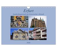 Erfurt - capitale du Land avec sa vieille ville historique, Version française (Calendrier mural 2026 DIN A4 portrait), Calendrier CALVENDO mensuel