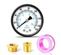 ERGAOBOY 0-10 bar (0-150 psi) Manomètre pour pompe de puits avec cadran 2" 1/4" BSP, avec adaptateur en laiton, montage arrière
