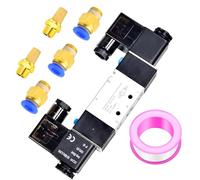 ERGAOBOY 1/4" BSP 24V Electrovanne électrique pilotée à double bobine avec connexion 2 positions 5 voies (4V220-08)