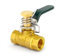 ERGAOBOY 1 pièces 1/4" BSP Femelle X 1/4" BSP Femelle Robinet à boisseau sphérique en laiton avec poignée à ressort vert pour l’application de l’eau, de l’huile et du gaz