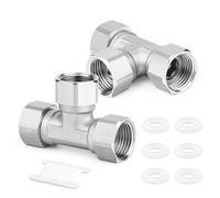 ERGAOBOY 1 pièces Connecteur en T flexible et mobile 3 voies en acier inoxydable 304, raccord en T femelle 3/4" pour pulvérisateur, vanne d'angle, bras de douche