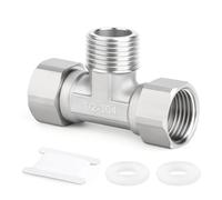ERGAOBOY 1 pièces Connecteur en T flexible et mobile 3 voies gauche et droite en acier inoxydable 304, connecteur en T mâle 1/2" pour pulvérisateur, robinet d'équerre, bras de douche