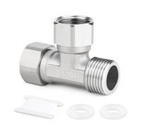 ERGAOBOY 1 pièces Connecteur en T flexible mobile 3 voies gauche et haut 2 extrémités en acier inoxydable 304, mâle 3/4" raccord union pour pulvérisateur, robinet d'équerre, bras de douche