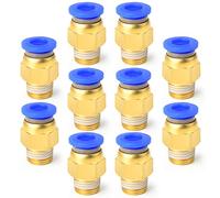 ERGAOBOY 10 Pcs 4mm Tube OD x 1/8 BSP Mâle Droit Push To Connect Pneumatique Raccords (PC4-01)