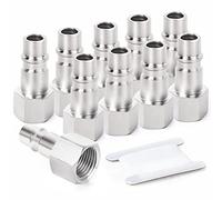 ERGAOBOY 10 pièces 1/4 "filetage BSP femelle prise d'air en acier industriel, accessoires d'outils pneumatiques raccords à connexion rapide bouchons pneumatiques