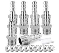 ERGAOBOY 10 pièces raccords embout cannelé acier inox 304, embout 10 mm vers filetage mâle BSP 1/4", raccord compression eau, carburant, air