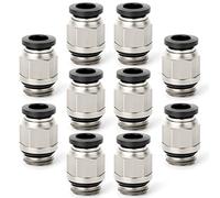 ERGAOBOY 10 Pz Maschio Stragiht 6mm Tubo OD x 1/8" BSP Filettatura Connettore Rapido Con Raccordi Ad Anello Di Tenuta (PC6-01)