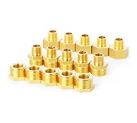 ERGAOBOY 15 piezas 3/8" BSP x 1/2" BSP accesorio de tubería de latón, buje hexagonal, adaptador reductor, conectores de pezón hexagonales reductores