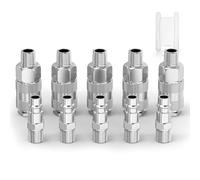 ERGAOBOY 2 jeux de raccords pour conduite d'air Raccords pour compresseur à tuyau d'air Euro, coupleur et fiche industriels mâles 1/4" BSP Raccords pneumatiques à haut débit Raccord