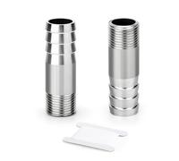 ERGAOBOY 2 pcs 304 raccord cannelé de tuyau en acier inoxydable, 3/8" BSP mâle barbelé épissure réparer rond union coupler adaptateur