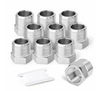 ERGAOBOY 2 pcs 304 Réducteur Bague hexagonale, 1/4" BSP mâle à 1/8" BSP femelle tuyau, convertisseur de raccord d’adaptateur réducteur