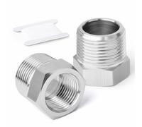 ERGAOBOY 2 pcs 304 réducteur en acier inoxydable Douille hexagonale, 1x1/2 BSP mâle à 3/4" BSP femelle tuyau, réducteur d’adaptateur de raccord convertisseur