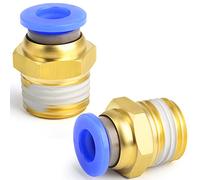 ERGAOBOY 2 Pcs 4mm Tube OD x 1/4 BSP Mâle Droit Push To Connect Pneumatique Raccords (PC4-02)