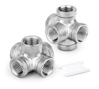 ERGAOBOY 2 Pièces 1/4" BSP 5 voies raccords cruciaux en acier inoxydable pour conduites d’eau et d’air, application industrielle