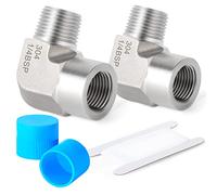 ERGAOBOY 2 pièces 1/4 "femelle BSP x 1/4" mâle BSP filetage forgé en acier inoxydable 90 degrés coude connecteur SUS 304 raccords de tuyauterie