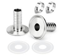 ERGAOBOY 2 pièces 1,5" Tri Clamp à 25 mm Hose Barb 304 raccord sanitaire en acier inoxydable Ferrule OD 50,5 mm Connecteur pour brassage maison